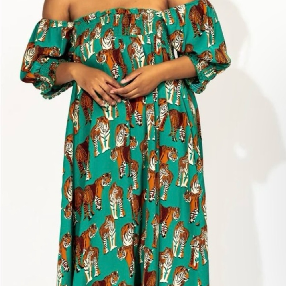 Dressed in LaLa Palm Springs
Smocked Dress in Tiger Tales